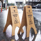 Caution Wet Floor A-Frame Wood Sign - Metallionaire