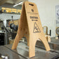 Caution Wet Floor A-Frame Wood Sign - Metallionaire