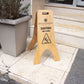 Caution Wet Floor A-Frame Wood Sign - Metallionaire