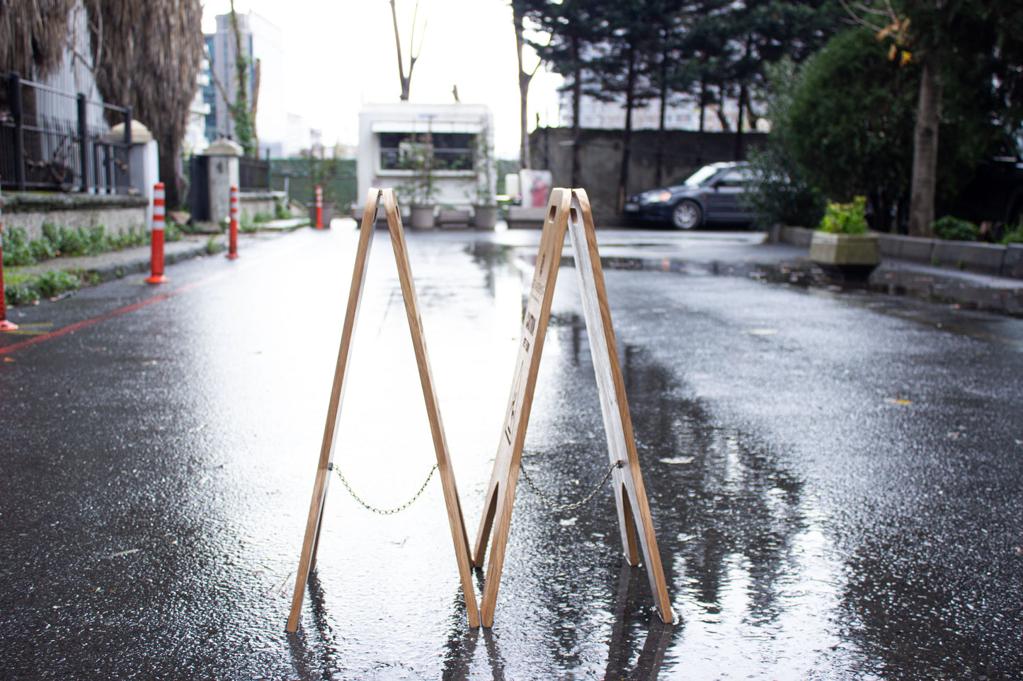 Caution Wet Floor A-Frame Wood Sign - Metallionaire