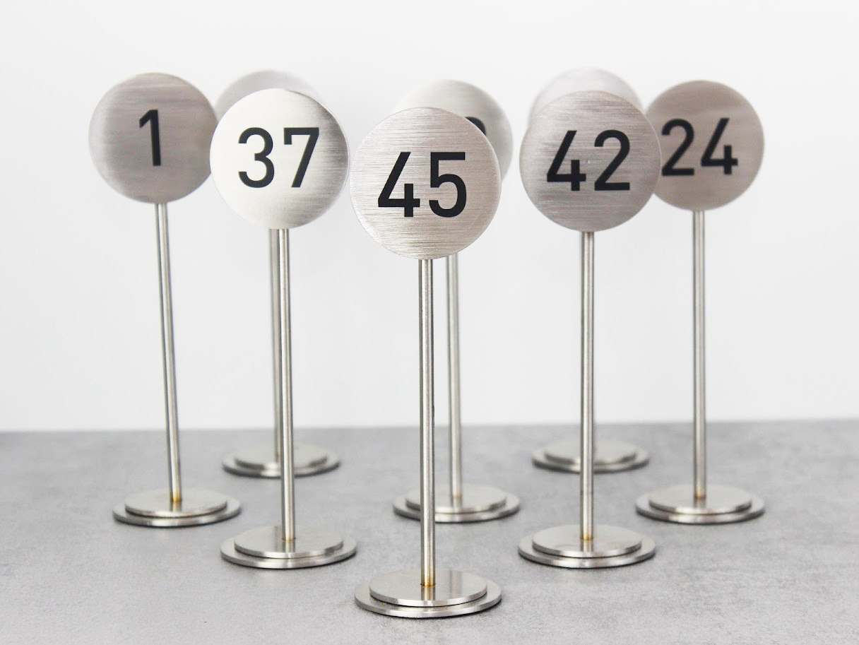 Stainless Steel Table Numbers