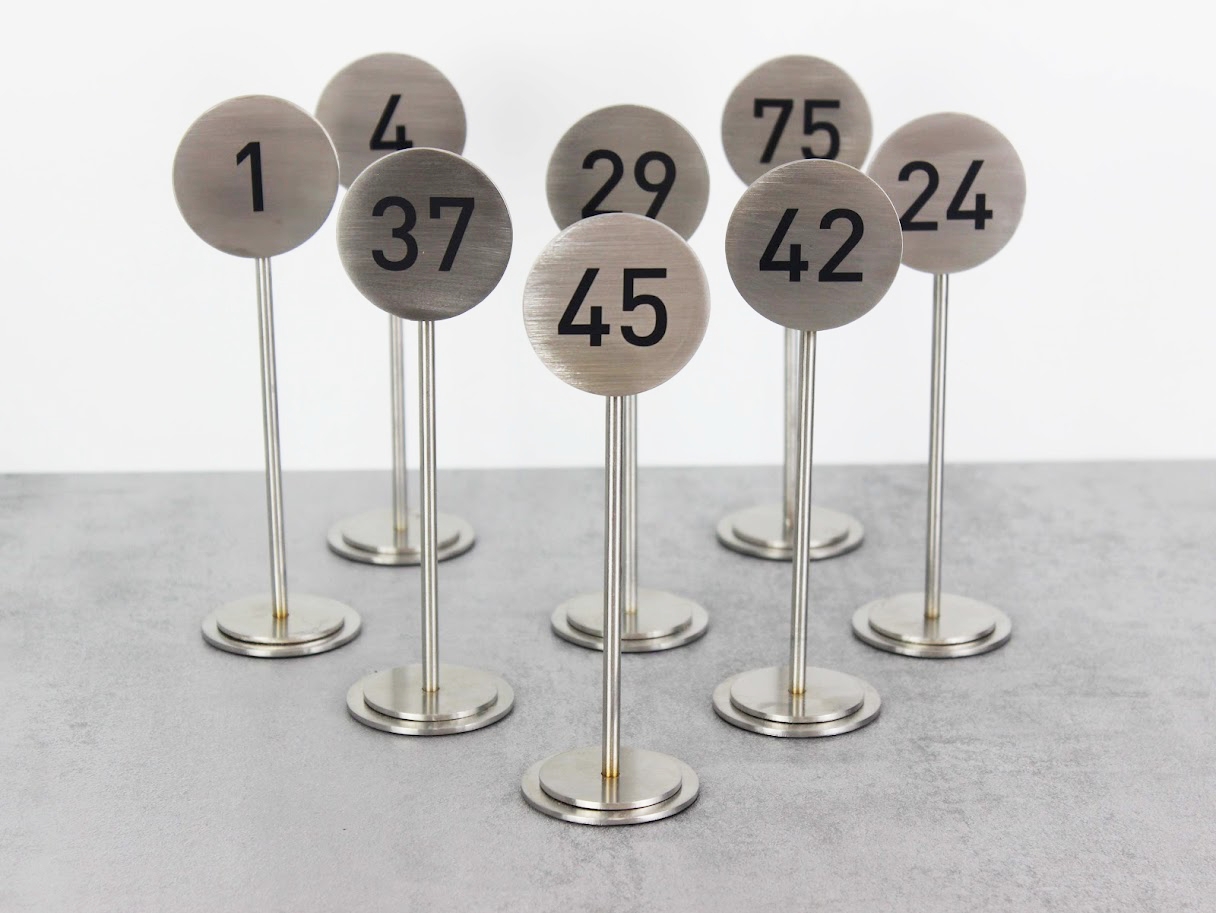 Stainless Steel Table Numbers