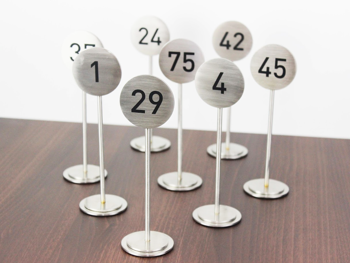 Stainless Steel Table Numbers