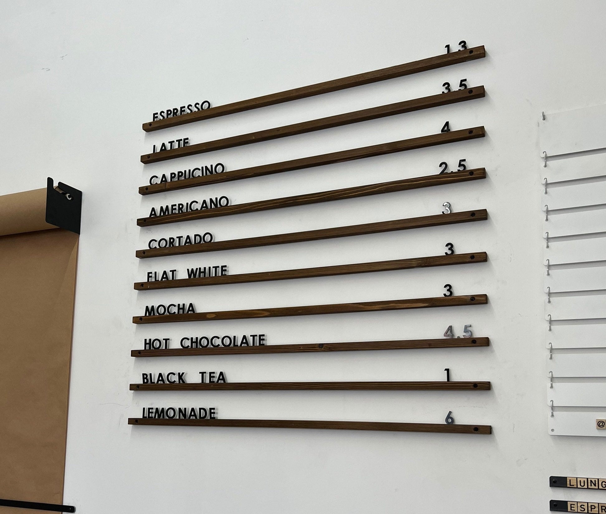 Wooden Rails Magnetic Menu Board - Metallionaire